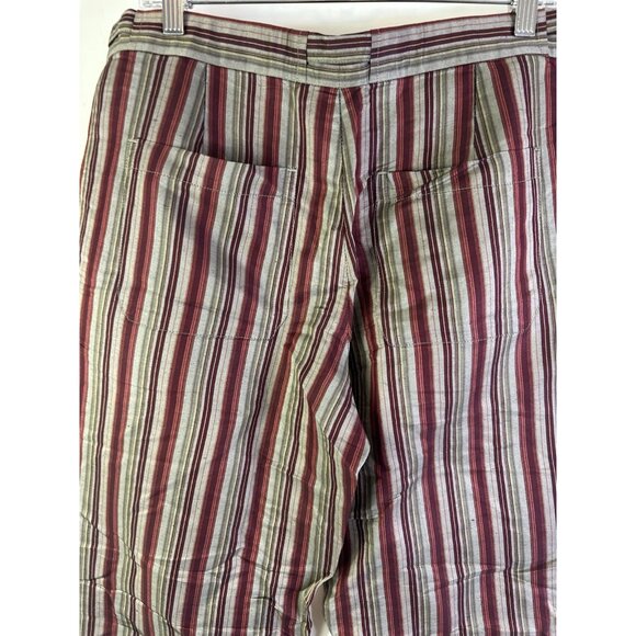 Vintage 90s Linen Silk Rainbow Stripe Baggy Pants Grunge - Picture 7 of 7